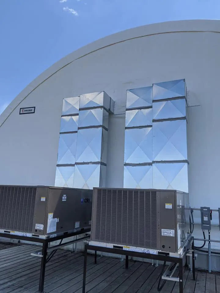 Industrial HVAC equipment installation